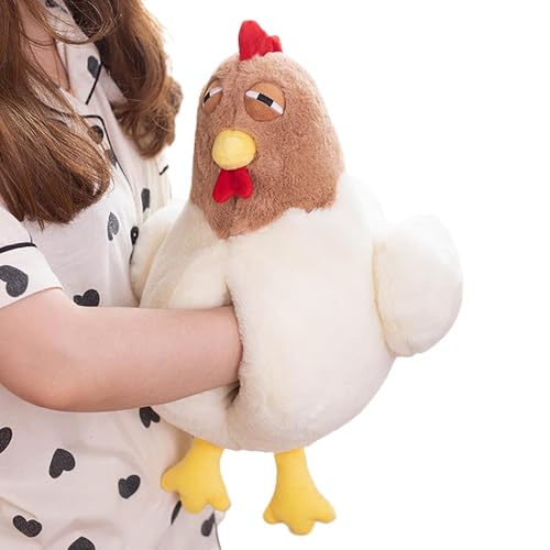 Gvblkq Chicken Plush Toy, Rooster Plush Doll, Adorable Chicken Plushie, Huggable Rooster Figure, Soft Chicken Stuffed Animal, Cuddly Rooster Toy, Plush Farm Animal, Cute Plush Chicken, Kids Chicken To von Gvblkq