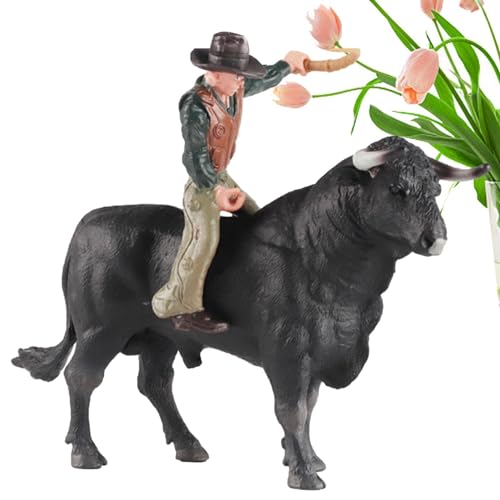 Gvblkq Cowboy-Bullenreitspielzeug | Simuliertes wildes spanisches Stierkämpfer-Rindermodell - Spielset „Rodeoes Collection“, Vorschule, Wissenschaft, Bildung, Lernen, kognitive Requisiten, Geschenk von Gvblkq