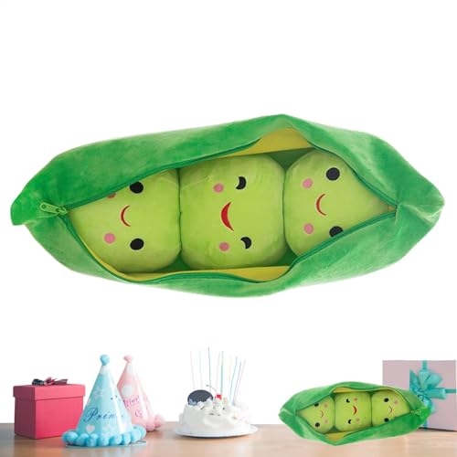 Gvblkq Cute PEA Stuffed Toys, Cute Cartoon Plant Cuddle Snuggle, Soft Comfortable Doll Figure with Face Expression for Kids Hugging, Adorable PEA Pod Design von Gvblkq