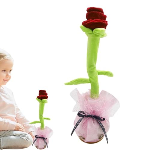 Gvblkq Dancing Flower Toy, Portable Wriggling Singing Plush, Funny Educational Musical Toy, Interactive Rose with Entertaining Movements, USB Rechargeable, Perfect Present for Kids von Gvblkq