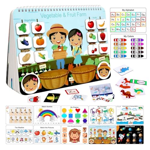 Gvblkq Early Educational Books, Preschool Learning Toy, Peel and Stick Book, Kindergarten Learning Activities, Fine Motor Skills Development, Interactive Learning Book, Fun Educational Toy for Kids von Gvblkq