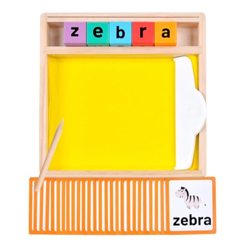 Gvblkq Educational Spelling Toy, Kids Learning Game, Classroom Supplies, Wooden Writing Board, Sensory Learning Tool, Letter Tracing Tray, Number Practice Kit, Sand Tray for Kids von Gvblkq