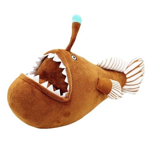 Gvblkq Fish Stuffed Animal, Cartoon Angler Fish Toy Stuffed Plush Doll, Adorable Animal Decor Pillow for Living Room, Bedroom Home Decorations, 11.81x7.48 inches von Gvblkq