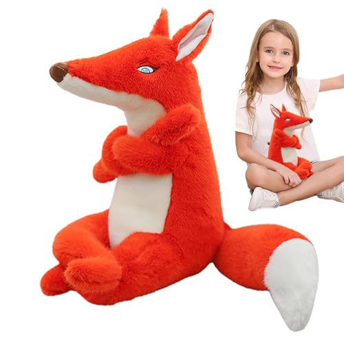 Gvblkq Gefüllter Fuchs, Fuchsplüsch,Cartoon-Fuchs-Puppe - Niedliche Kuscheltiere, weiche Waldtier-Plüschkissenpuppe für Mädchen und, und Autodekoration von Gvblkq