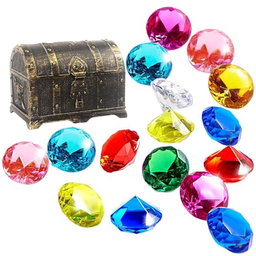 Gvblkq Gem Diving Toys | Underwater Diving Toys,Diving Gem Pool Toys, Colorful Pool Gems with Treasure Box, Underwater Gems Toys for Kids von Gvblkq