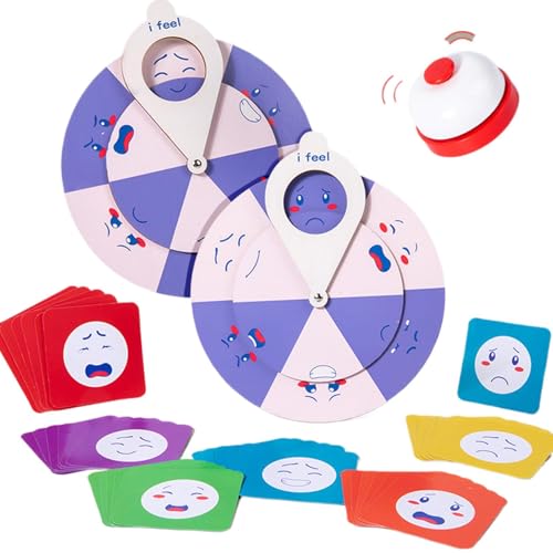 Gvblkq Kinder-Emotionsrad, Rad für psychische Gesundheit, Radspielzeug für Kindergefühle, emotionales Lernspielzeug, Emotionsspielzeug für Vorschulkinder, Rad für psychische Gesund von Gvblkq