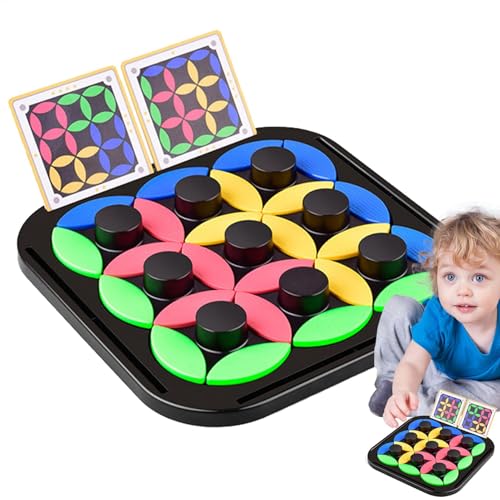 Gvblkq Intellectual Chessboard Rotating Leaves Puzzle Interactive Chessboard for Kids Children’s Chess Game Rotating Board Game for Learning Early Learning Puzzle Chessboard with Rotating Leaves Educ von Gvblkq