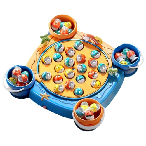 Gvblkq Interactive Fishing Toys, Kids Music Toys, Rotating Board Game, Motor Skill Fishing, Toddler Party Game, Engaging Fishing Activity, Educational Playtime Toy for Toddler von Gvblkq