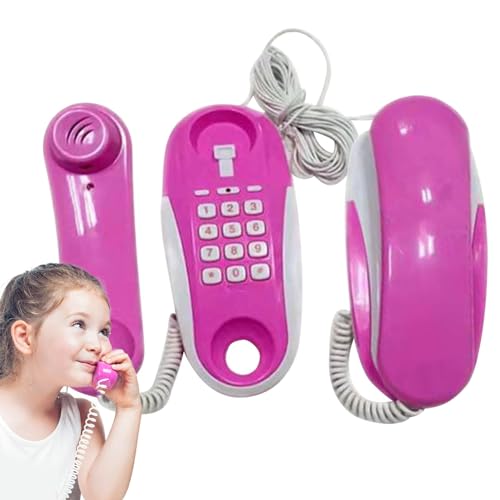 Gvblkq Kid Phone Toy, Pretend Play Telephone, Toy Phone With Ring Sounds, Realistic Toy Cell Phone, Kids Phone With Cable, Role Play Toy Phone, Children’s Telephone Toy, Interactive Phone Toy, Birthda von Gvblkq