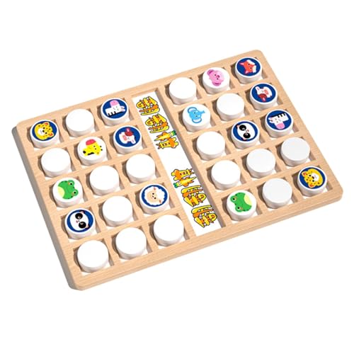 Gvblkq Kids Wooden Matching Game, Animal Chess, Educational Strategy Matching Game, Children's Concentration Training, Educational Animal Chess Matching Toys for Boys Girls Aged Over 3 Years Old von Gvblkq