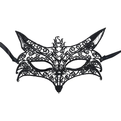 Gvblkq Lace Eye Masque, Black Lace Eye Masque, Lace Masquerade, Masquerade Eye Face, Festivals Decoration Accessories, Animal-Shaped Masquerade Eyemask for Halloween von Gvblkq