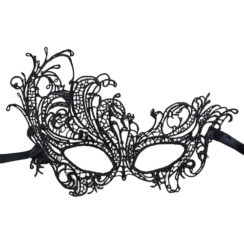 Gvblkq Lace Eye Masque, Black Lace Eye Masque, Lace Masquerade, Masquerade Eye Face, Festivals Decoration Accessories, Animal-Shaped Masquerade Eyemask for Halloween von Gvblkq