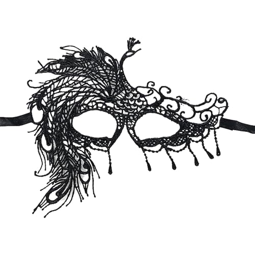 Gvblkq Lace Eye Masque, Black Lace Eye Masque, Lace Masquerade, Masquerade Eye Face, Festivals Decoration Accessories, Animal-Shaped Masquerade Eyemask for Halloween von Gvblkq