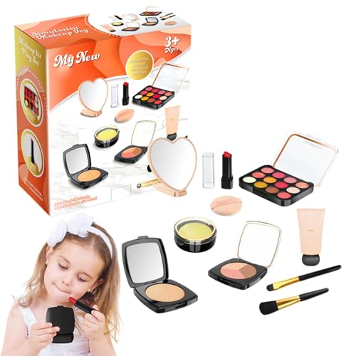 Gvblkq Pretend Makeup Set for Girls, Kids Role Cosmetic Set, Fake Makeup Kit for Little Girls, Fun and Safe Makeup Toy for Kids, Realistic Girls Makeup, Ideal Family and Friends Gift von Gvblkq