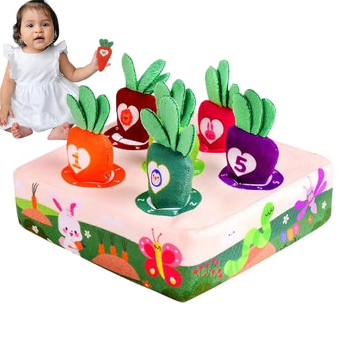 Gvblkq Spielzeug zur Karottenernte - Plüsch Karottenerntespiel für Kinder - Plüsch-Sortierspielzeug, Geschenke für Kleinkinder, Kinder im Alter von 1–3 Jahren, Vorschul-Lern-Sensorik-Box-Spiel von Gvblkq