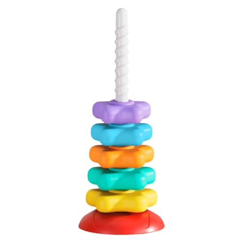 Gvblkq Star Shape Rainbow Toy, Early Learning Stacking Tower, Colorful Star Stacking Toy, Rainbow Tower Ring Stacker Toy Sensory Spin Gears Rings Baby Fine Motor Skills Toy von Gvblkq