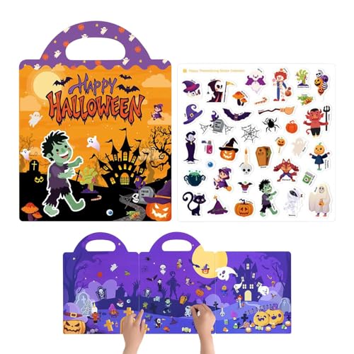 Halloween Sticker Album - Wiederverwendbares Aufkleberbuch Für Kinder Alter 3-6 | Papier Mit Lustigen Handwerksaktivitäten, Spielzeug Für Klassenzimmer -Reisebotte Flugzeug -Unterhaltung Baby Girls K Halloween Sticker Album - Wiederverwendbares Aufkleberbuch Für Kinder Alter 3-6 | Papier Mit Lustigen Handwerksaktivitäten, Spielzeug Für Klassenzimmer -Reisebotte Flugzeug -Unterhaltung Baby Girls K von Gvblkq