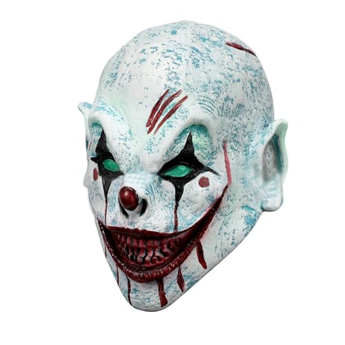 Gvblkq Kreative Halloween-Maske, Clown-Maskenkostüm, Cosplay-Clown-Vollgesicht, Clown-Kopfbedeckung für, einzigartige Vollgesichtsmaske, Halloween-Clown-Kostüm, Cosplay- -Kopfbedeckung, Clown-Gesic von Gvblkq