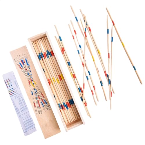 Pick Up Sticks Game, Wooden Colorful 31 Sticks Balance Game, Educational Preschool Learning Activity, Classic Pick Up Sticks Toy, Children’s Pick Up Sticks Game, Pick Up Sticks for Kids and Adults von Gvblkq