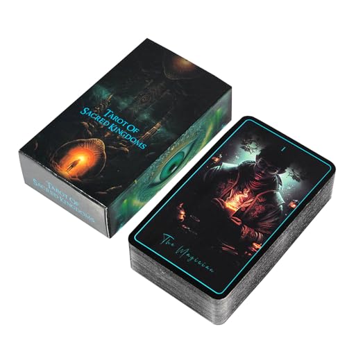 Tarot of Sacred Kingdoms Wahrsager-Deck, englisches Wahrsagungsset mit 78 Karten für spirituelle Lesungen und Partyspiele, Tarotkarten in Standardgröße für Schicksalsentdeckung, Meditation und Tarot of Sacred Kingdoms Wahrsager-Deck, englisches Wahrsagungsset mit 78 Karten für spirituelle Lesungen und Partyspiele, Tarotkarten in Standardgröße für Schicksalsentdeckung, Meditation und von Gvblkq
