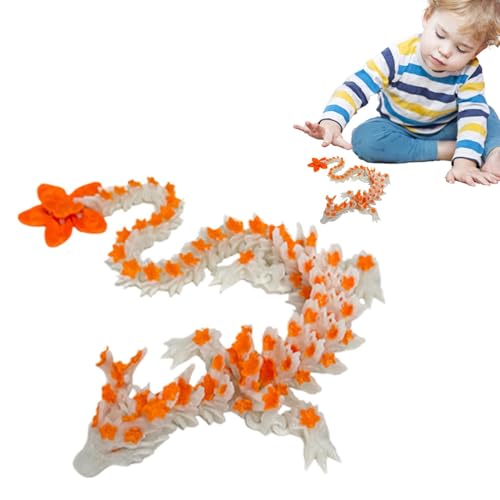 Three-Dimensional Printed Articulated Dragon Toy, Glowing in The Dark Flexible Dragon Sculpture, Home Decor, Flexible Joints Dragon Toys for Girls, Kids, Adults, Collectible Dragon Figures von Gvblkq