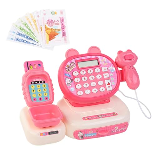 Toy Cash Register for Kids, Supermarket Pretend Set, Interactive Scanner with Cash and Calculator, Fun Learning Toy with Money, Engaging Lights and Sound Effects von Gvblkq