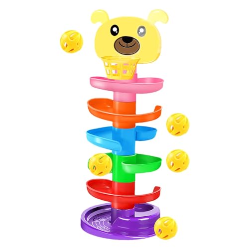 Tragbares Lernspielset, Kugelrollturm, Stapelturm für Kinder, 6-lagiger Kugelrollen-Wirbelturm, sensorisches Lernspielzeug für Babys, Geburtstagsgeschenke für Kinder von Gvblkq