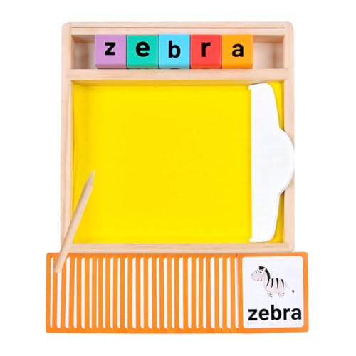 Wooden Sand Writing Tray, Alphabet Tracing Sand Tray, Sand Tray for Writing Letters, Wooden Sand Tray Box with Wooden Pen Cards for Classroom Letter Tracing, 22.5x2.1x2.4cm/8.86x0.83x0.94 Inch von Gvblkq