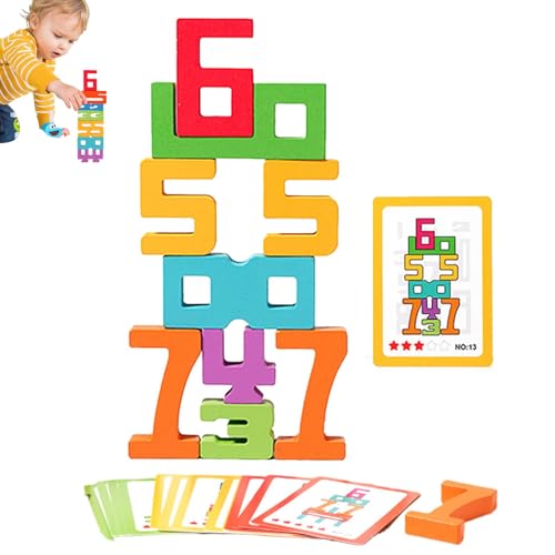 Wooden Stacking Building Blocks, Numbered Balance Toy, Number Game Blocks, Sensory Stacking Toy, Educational Stacking Game, Wooden Number Toy, Toddler Balance Blocks, Stacking Blocks For Kids, Number von Gvblkq