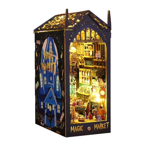 Gvvsjgdbis DIY Book Nook Miniatur-Kits für Erwachsene, 3D-Holzpuzzle-Miniaturhaus-Kit für Book Nook-Regaleinsatz-, Einfache Installation von Gvvsjgdbis