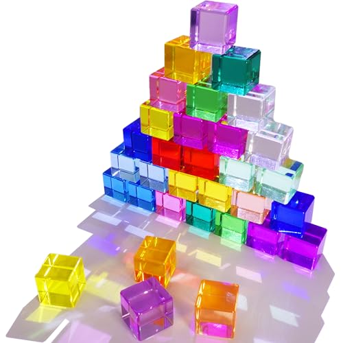 Gwezmxs Bunte Acrylbausteine Kinder, Lichtbausteine Sensorik-Lernspielzeug ab 3 Jahren, Acrylic Building Block, 32 Stück Gwezmxs Bunte Acrylbausteine Kinder, Lichtbausteine Sensorik-Lernspielzeug ab 3 Jahren, Acrylic Building Block, 32 Stück von Gwezmxs
