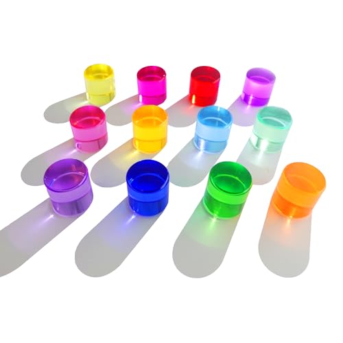Gwezmxs Bunte Acrylbausteine Kinder, Lichtbausteine Sensorik-Lernspielzeug ab 3 Jahren, Acrylic Building Block, Kurzer Zylinder, 12 Stück Gwezmxs Bunte Acrylbausteine Kinder, Lichtbausteine Sensorik-Lernspielzeug ab 3 Jahren, Acrylic Building Block, Kurzer Zylinder, 12 Stück von Gwezmxs