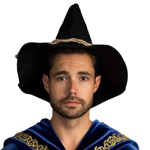 Gwezmxs Zaubererhut mit Gebogener Unisex, Hexer-Cosplay/Halloween Party Dressing Zubehör für Erwachsene, Vogelscheuchenhut, Schwarz Gwezmxs Zaubererhut mit Gebogener Unisex, Hexer-Cosplay/Halloween Party Dressing Zubehör für Erwachsene, Vogelscheuchenhut, Schwarz von Gwezmxs