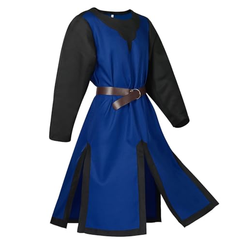 Gwnauz Halloween Kostüm Damen Mittelalter Kleid Damen Kreuzritter Kostüm Unisex Tempelritter Cosplay Outfits Renaissance Wikinger Tunika Halloween Karneval Faschingskostüme-Ritter der dunklen Epoche von Gwnauz