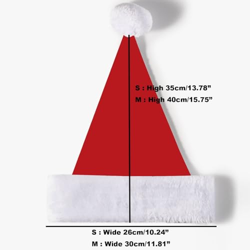 Gwnauz Nikolausmütze Dicker Fellrand aus Plüsch Nikolaus Mütze Weihnachtsmütze mit Weihnachts Schneeflocken Weihnachtsmützen für Erwachsene Kinder Weihnachtsliche Warm Bequemes Santa Nikolaus Mütze von Gwnauz