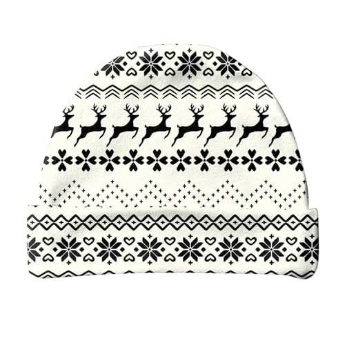 Gwnauz Weihnachtsmütze Mütze Damen Weihnachtsbaum und Weihanchtsmann Muster Weihnachtsdeko Beanie Mütze Lustig Winter Warme Weich Strickmützen Cuffed Wintermütze Mütze Lustig Weihnachten Strickmütze von Gwnauz