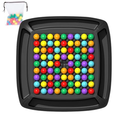 Elimination Brettspiel Rainbow Ball Elimination Brettspiel Mit 80Pcs Perlens, Puzzle Magic Chess Board Color Matching Schachspiele Für Eltern-Kind-Interaktion Desktop-Brettspiel 24x24x4CM von Gwtdtoad