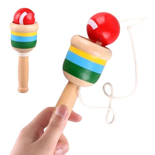 Gwtdtoad Holz - Und Fangball,Hand Augen Koordination Fördern - Konzentration Spielzeug Für Kinder Picknick Park Camping Spielplatz Gwtdtoad Holz - Und Fangball,Hand Augen Koordination Fördern - Konzentration Spielzeug Für Kinder Picknick Park Camping Spielplatz von Gwtdtoad