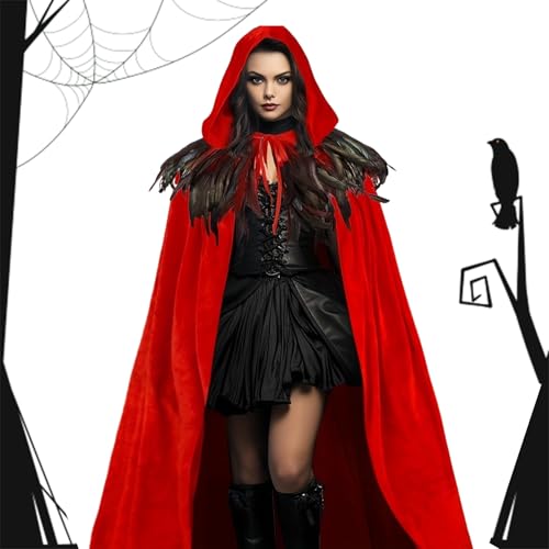 Gwtdtoad Kapuzenumhang,Karneval Verkleidung Samt Cape Mit Kapuze - Samt Umhang Outfit Accessoire Für Mittelalter Erwachsene Männer Frauen Hexen Partys Events Cosplay Gwtdtoad Kapuzenumhang,Karneval Verkleidung Samt Cape Mit Kapuze - Samt Umhang Outfit Accessoire Für Mittelalter Erwachsene Männer Frauen Hexen Partys Events Cosplay von Gwtdtoad