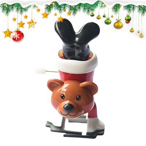 Gwtdtoad Weihnachten Aufziehspielzeug Weihnachten Wind Up Toy Weihnachtsmann, Schneemann, Rentier, Bär Figur Uhrwerk Spielzeug Aufziehfigur Adventskalender Füllung Für Geschenktütenfüller 7 cm von Gwtdtoad