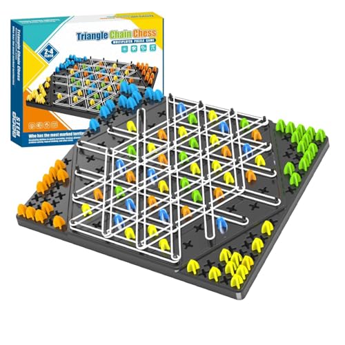 Triggle Game | Lustiges Triggles Spiel | Triggle Gummiband Spiel | Kettenschach Desktop Puzzlespiel | Strategie Steckbrettspiel | Desktop Brettspiele | Interaktives Steckspiel Für Kinder, Erwachsene von Gwtdtoad