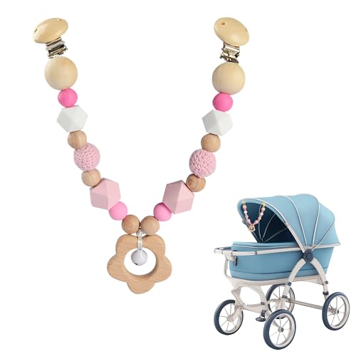 Gxdamxz Kinderwagenkette Mädchen, Spielkette aus Holz, Kinderwagen Kette für Babys, 35cm, Rosa Blüten Gxdamxz Kinderwagenkette Mädchen, Spielkette aus Holz, Kinderwagen Kette für Babys, 35cm, Rosa Blüten von Gxdamxz