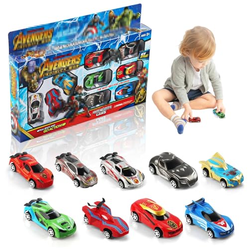 Gxhong 9Pcs Spider Mini Spielzeugauto, Spider Klein Spielzeugauto Set, Spider Kinder Aufziehauto, Mini Auto Set Rennauto, Kinder Mini Aufziehspielzeug Auto, für Jungen Mädchen Partyspielzeug von Gxhong