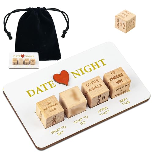 Gxhong Date Night WüRfelspiel, Valentinstag Paar Spiele Set Mit Schwarze Aufbewahrungstasche, WüRfel FüR Paare, Romantisches Paar WüRfel Set, Lustige Geschenke FüR Valentinstag, Jahrestag von Gxhong