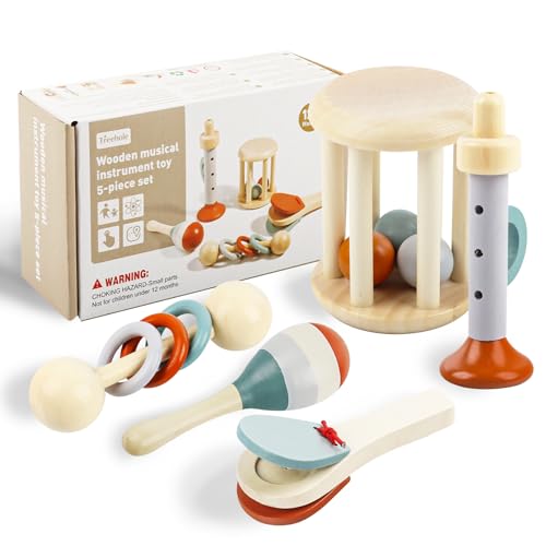 Gxhong Montessori Kinder Holz Musikspielzeug, Kinder Musikinstrumente Holz Instrumente, Baby-Musikinstrumente, Kinder Percussion Set frühen Kindheit für Jungen Mädchen Baby Geburtstag Geschenk von Gxhong