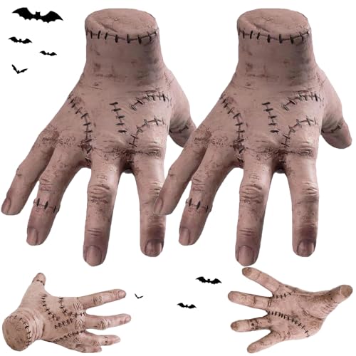 Gxlaihly 2 Stück Eiskaltes Händchen, Realistic Scarred Händchen,Hand für Halloween-Dekoration, Horror-Requisiten Geeignet für Halloween und Cosplay von Gxlaihly