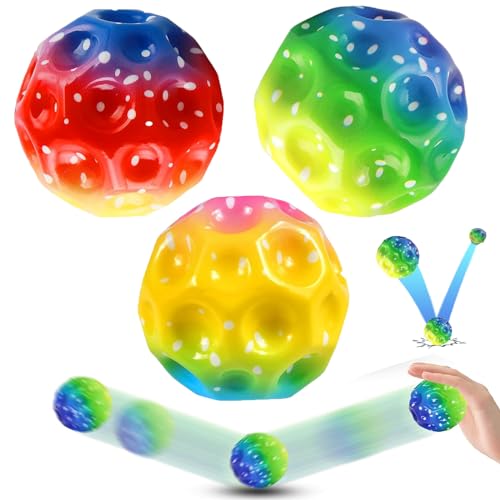 Gxlaihly 3 Stück Hohe Springender Gummiball, Bouncing Ball Toy, Springender Ball, Mehrfarbig Jump Ball, Mini Bouncing Ball for Kids Party Gift Outdoor Sportarten von Gxlaihly