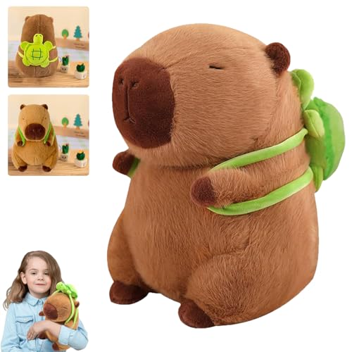 Gxlaihly Capybara Plüschtier,23cm Capybara Kuscheltier,Niedlichen Capybara Plushies,Capybara Tragende Schildkröte,Capybara-Plüschtier Weiches Plüsch-Wohndekor (A-Schildkröte) von Gxlaihly