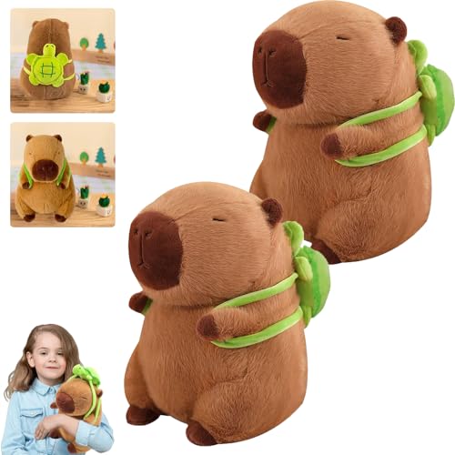 Gxlaihly Capybara Plüschtier,23cm Capybara Kuscheltier,Niedlichen Capybara Plushies,Capybara Tragende Schildkröte,Capybara-Plüschtier Weiches Plüsch-Wohndekor (C-2 Stück) von Gxlaihly