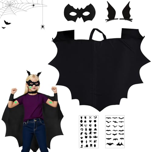 Gxlaihly Kind fledermaus kostüm,Halloween Fledermaus Kostüm Kinder,Mit Fledermaus-Haarspangen,Maske,Tattoos Aufkleber, für Kinder Jungen Mädchen Cosplay Gxlaihly Kind fledermaus kostüm,Halloween Fledermaus Kostüm Kinder,Mit Fledermaus-Haarspangen,Maske,Tattoos Aufkleber, für Kinder Jungen Mädchen Cosplay von Gxlaihly